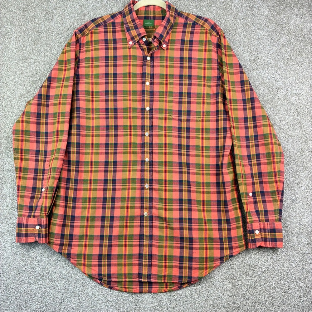 Sid Mashburn Size L Madras Plaid Cotton Button Down Ivy Prep Heritage Tailored